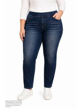 Torrid Lean Jean High Rise Skinny Pull On Elastic Waist Dark Wash Plus Size 5R